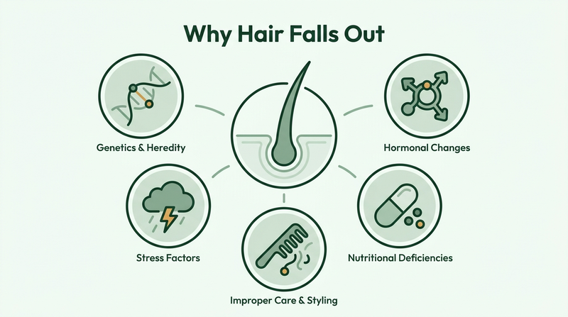 Les principales causes de la chute de cheveux
