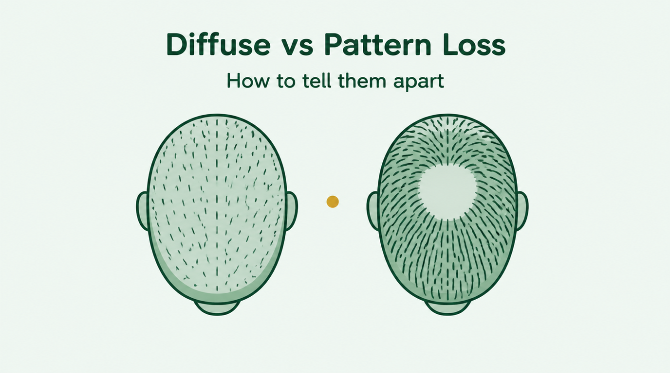 Rarefação difusa versus queda de cabelo de padrão