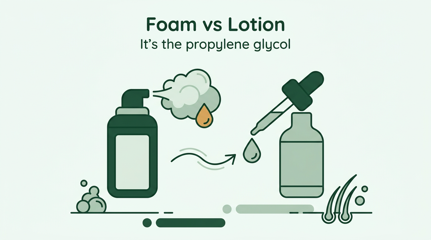 Minoxidil foam versus lotion