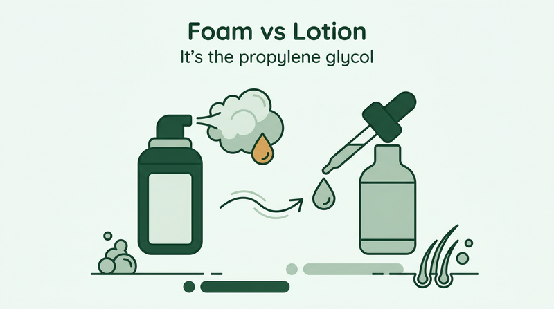 Minoxidil foam versus lotion