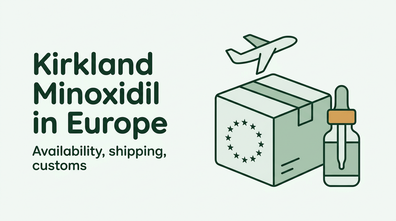 Buying Kirkland minoxidil in Europe: shipping and customs