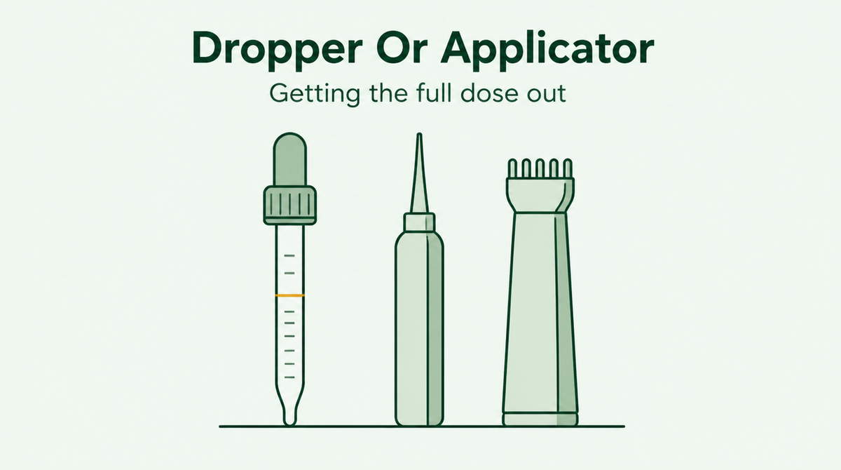 Minoxidil dropper and applicator guide
