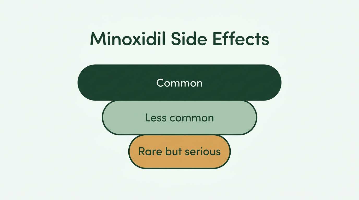 Minoxidil side effects from common to rare