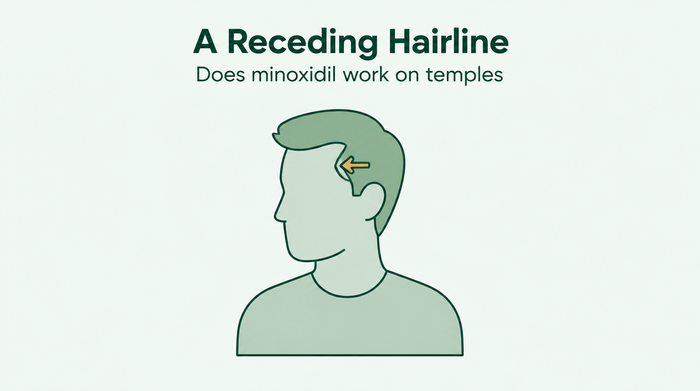 O minoxidil funciona numa linha do cabelo em recessão