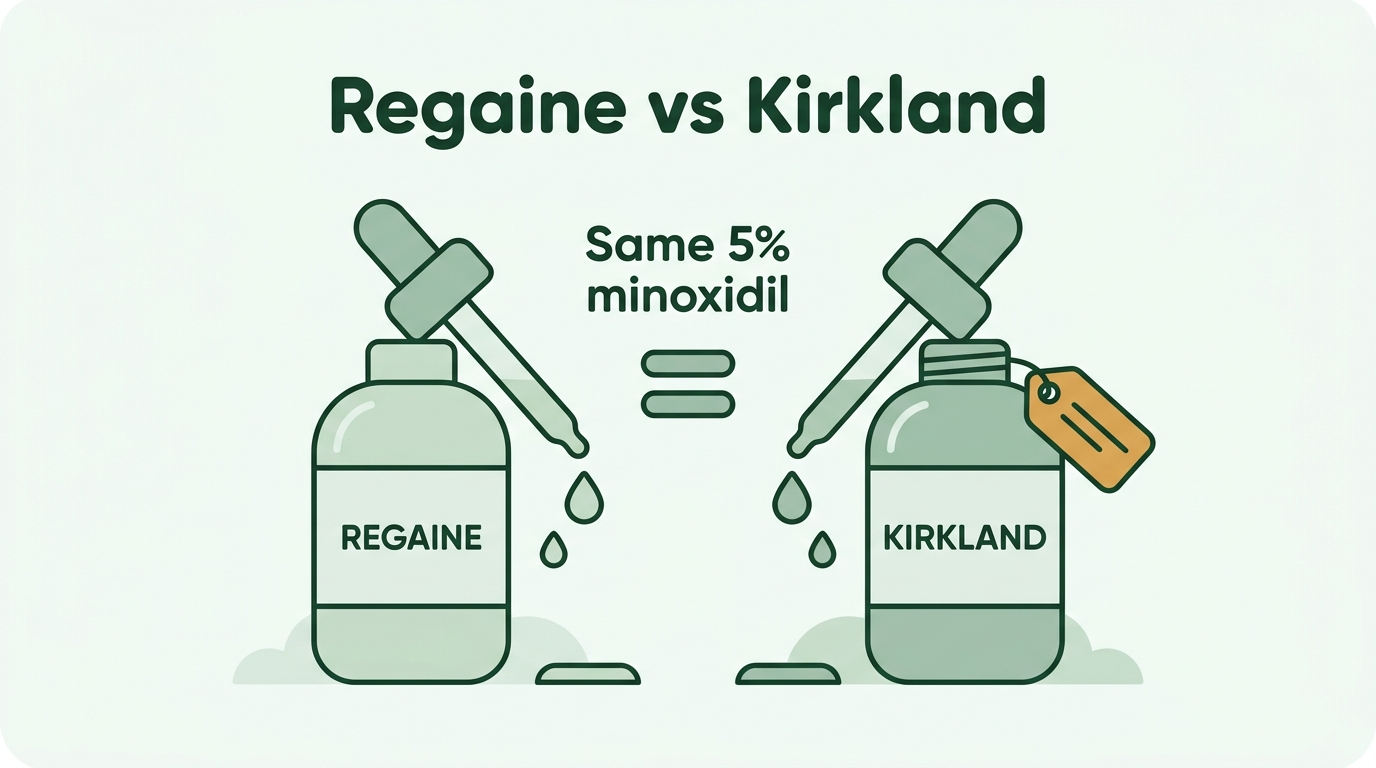 Regaine contro Kirkland: lo stesso minoxidil al 5%