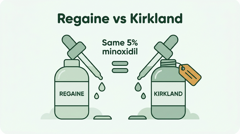 Regaine contro Kirkland: lo stesso minoxidil al 5%