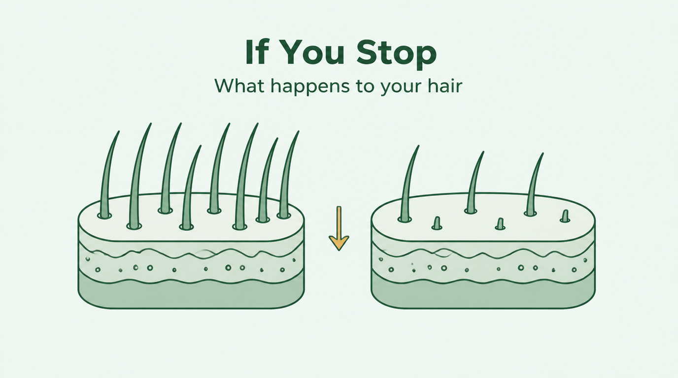 O que acontece quando se para de usar minoxidil