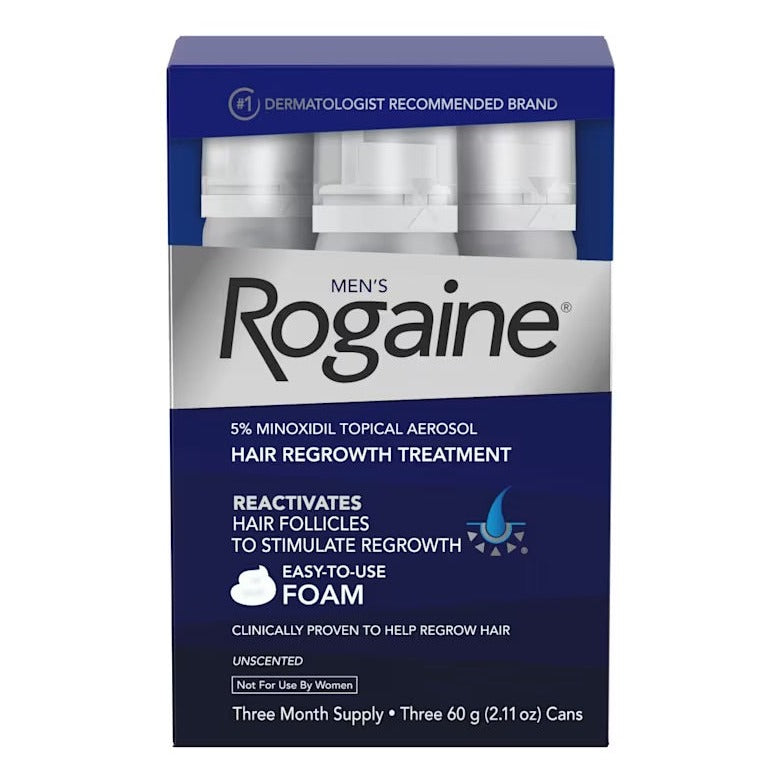 Rogaine Minoxidil Foam 5% for Men - 3 Month Supply box