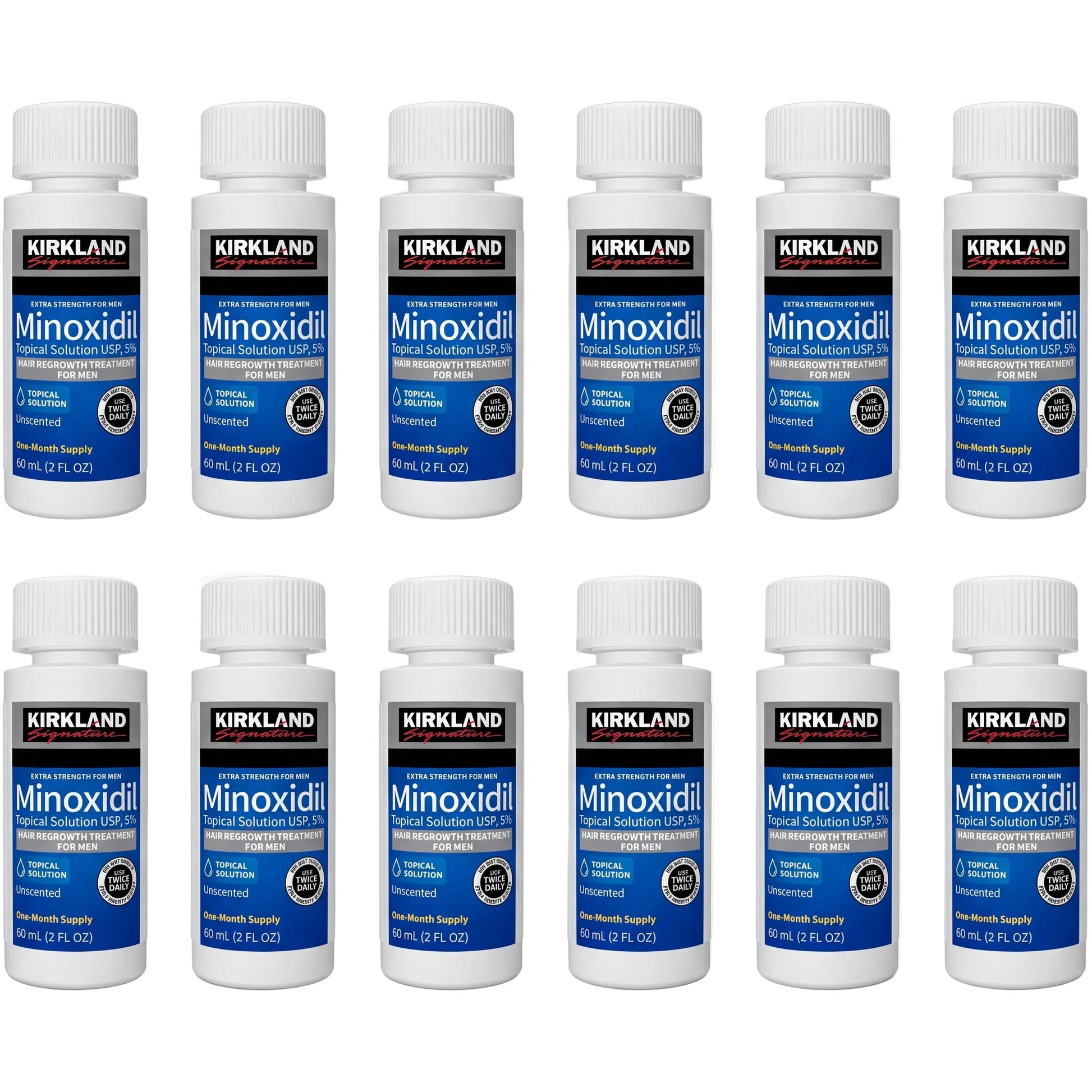 Kirkland Signature Minoxidil 5% lotion for men - 12 month supply, 12 x 60 ml bottles