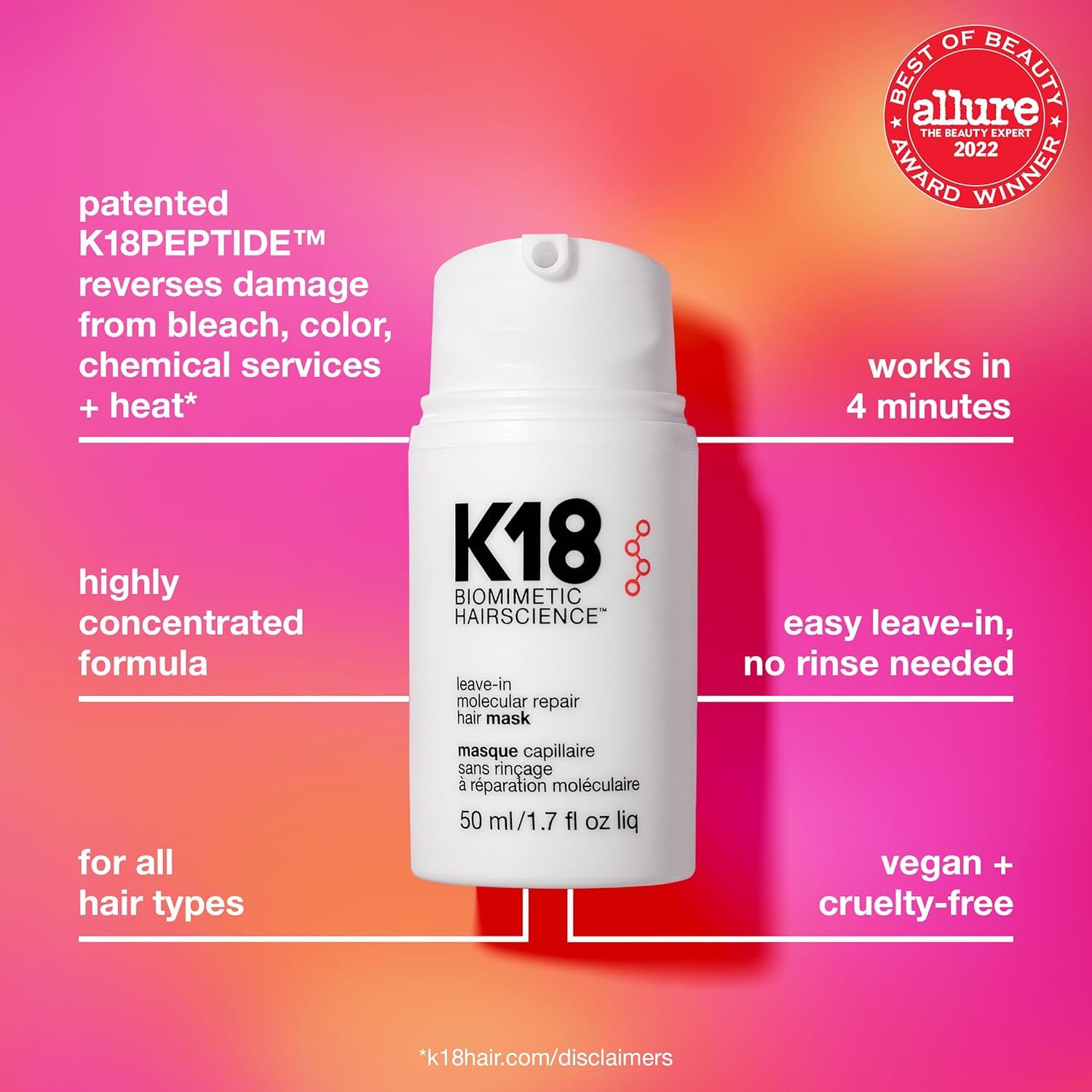 K18 Leave-In Molecular Repair Hair Mask