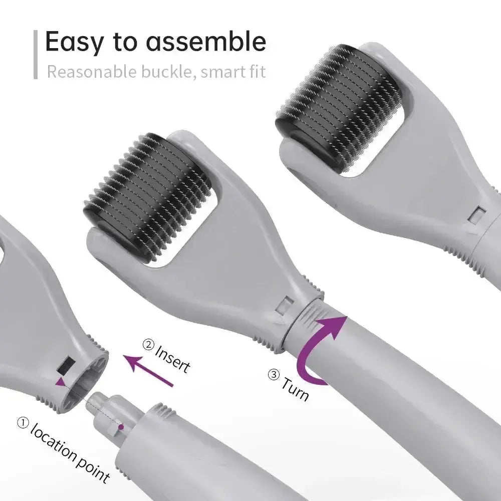 Dermaroller Kit 6 in 1 Black/Pink - 0.5 mm to 1.5 mm