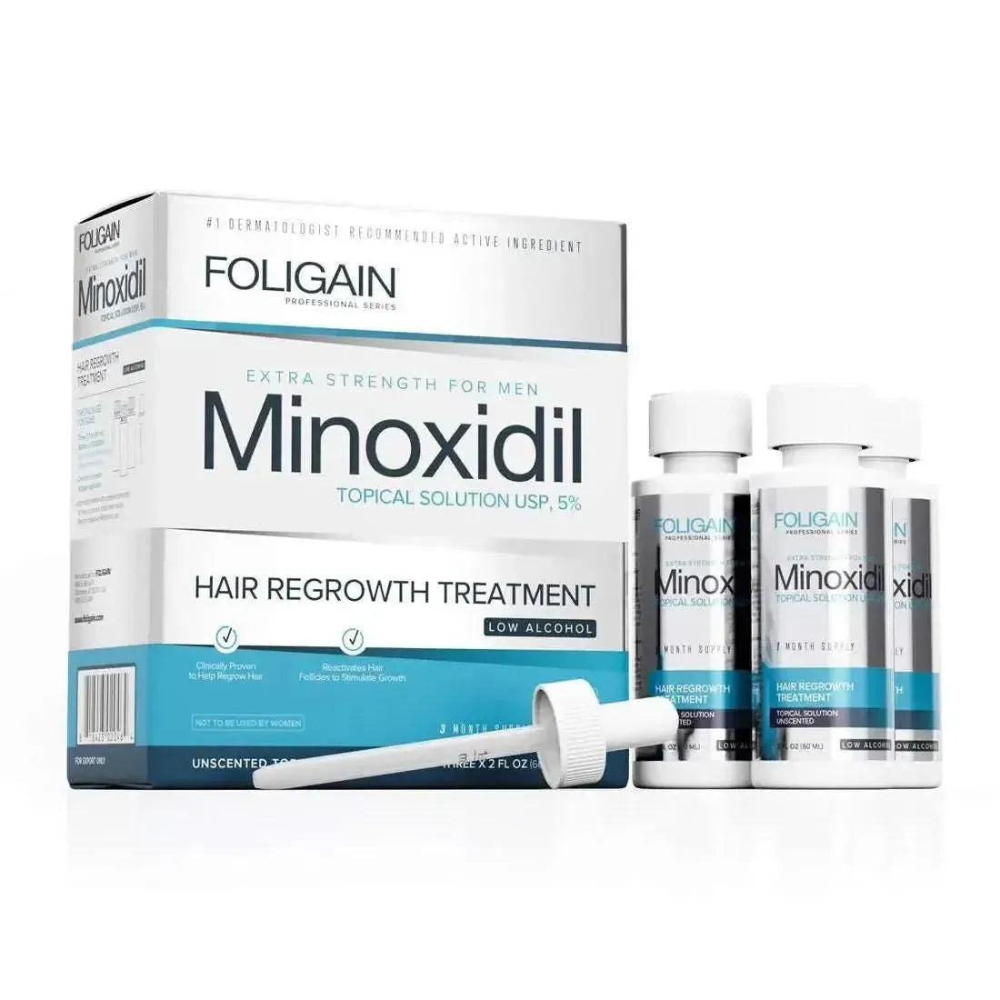 Foligain Lotion 5% for Men - Sensitive Skin (3-6 Month Supply)