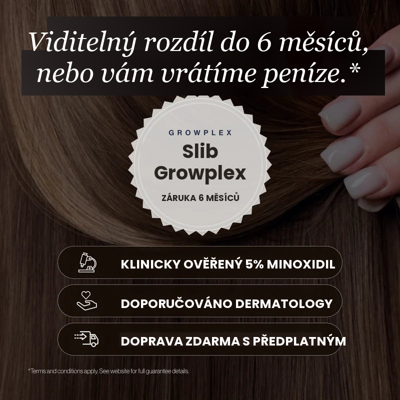 Growplex VitaFoam Minoxidil pěna 5% – viditelný rozdíl za 6 měsíců