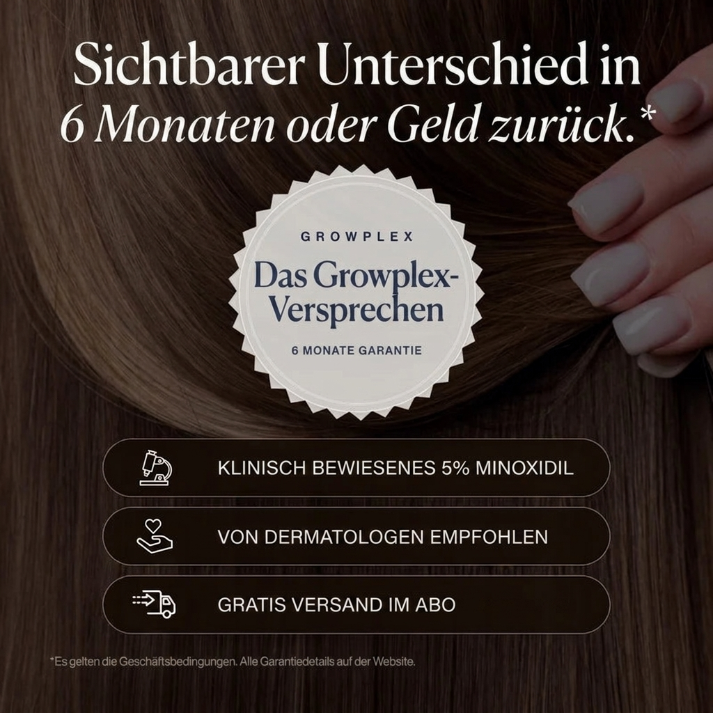 Growplex VitaFoam Minoxidil Schaum 5% - sichtbarer Unterschied in 6 Monaten