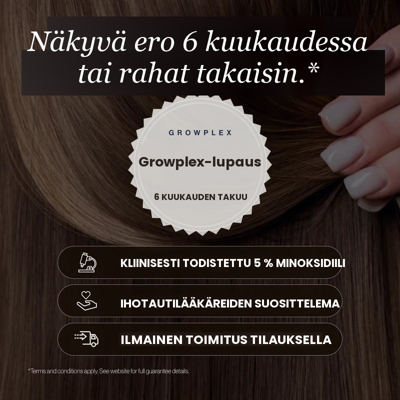 Growplex VitaFoam Minoxidil Foam 5% – näkyvä ero 6 kuukaudessa