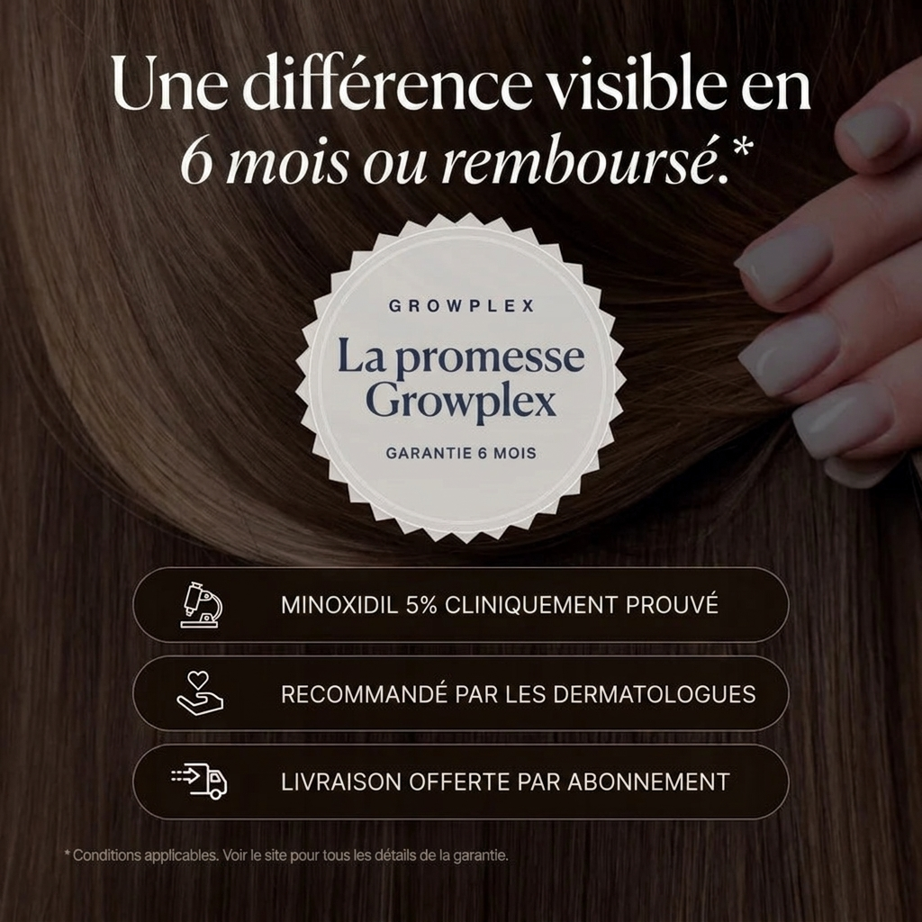 Growplex VitaFoam Minoxidil Mousse 5% - différence visible en 6 mois