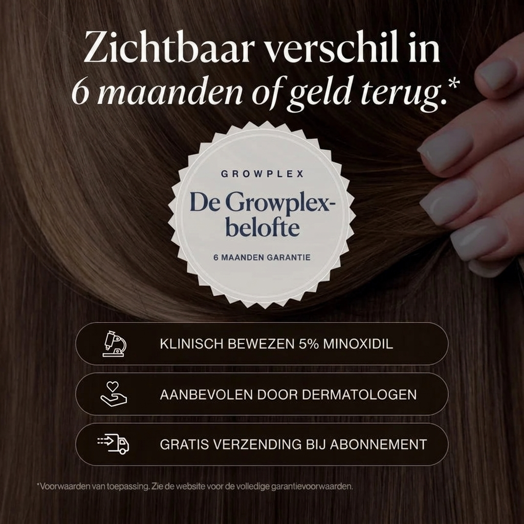 Growplex VitaFoam Minoxidil Schuim 5% - zichtbaar verschil in 6 maanden