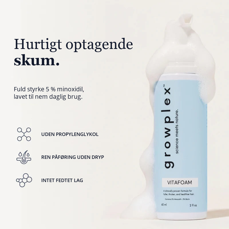 Growplex VitaFoam - hurtigtoptagende skum med 5% minoxidil
