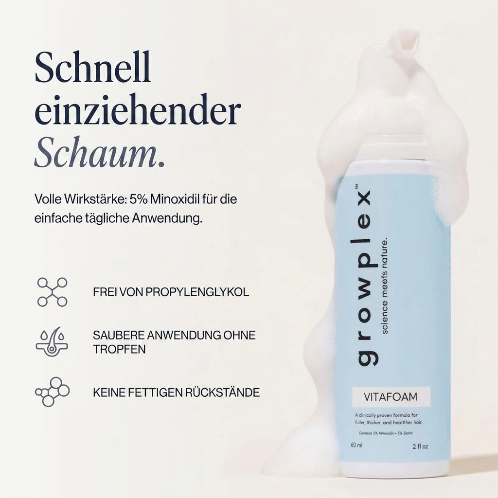 Growplex VitaFoam - schnell einziehender 5% Minoxidil-Schaum