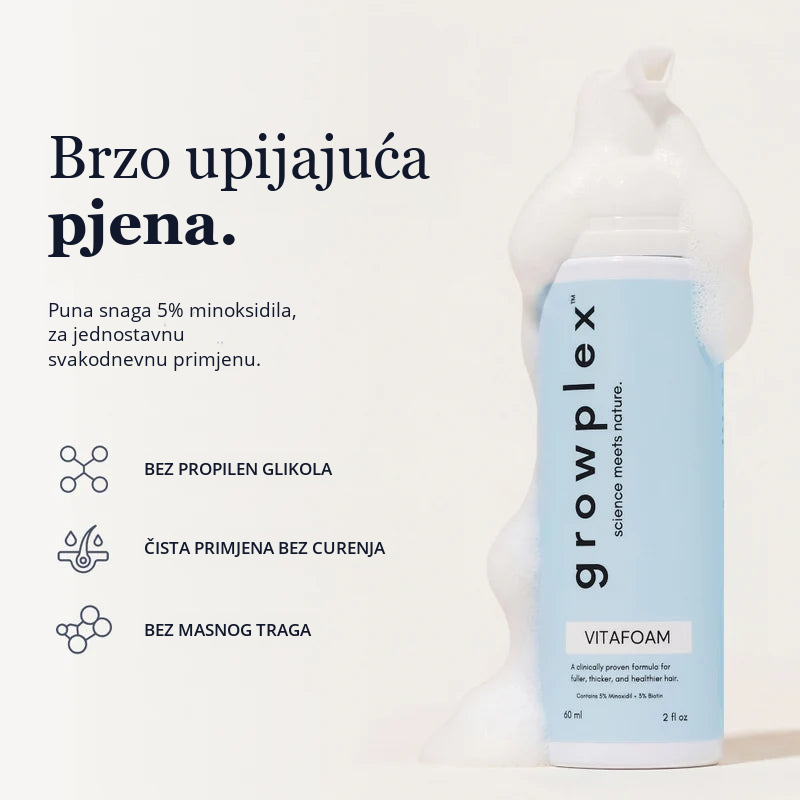 Growplex VitaFoam - brzoupijajuća pjena s 5% minoksidila