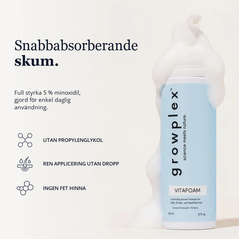 Growplex VitaFoam - snabbabsorberande skum med 5% minoxidil