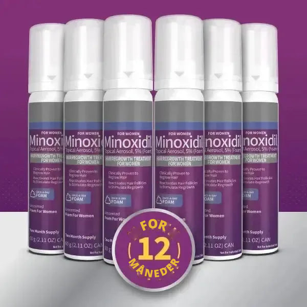 Kirkland Minoxidil Skum 5% for kvinner – 6 måneders forbruk