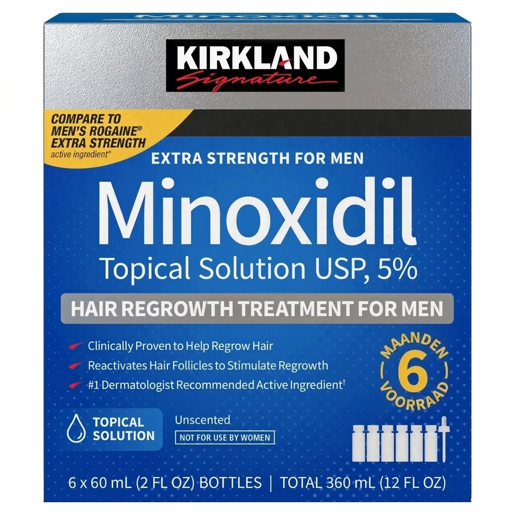 Kirkland Lotion 5% voor Mannen (3 Maanden Voorraad)
