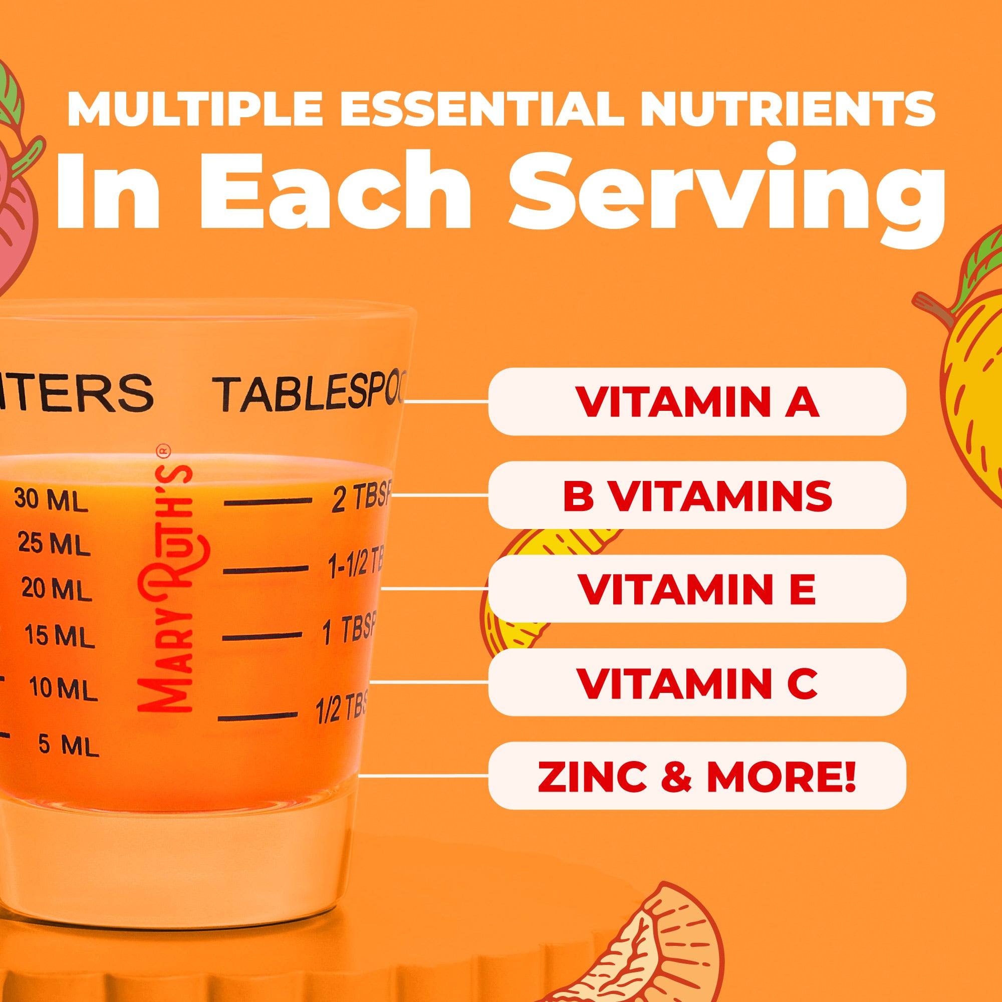 Multiple essential nutrients in each 2 tablespoon serving: vitamin A, B vitamins, vitamin E, vitamin C and more