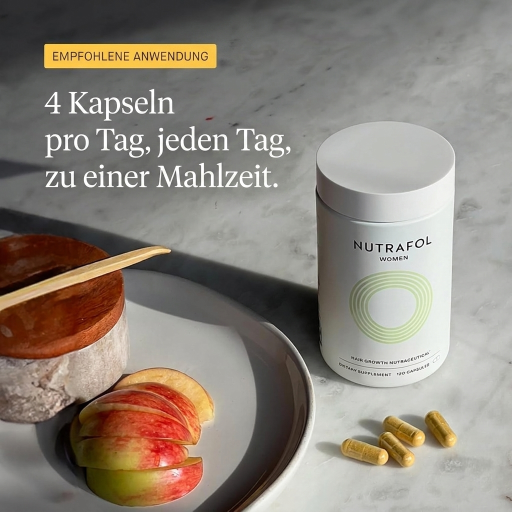 Packung Nutrafol for Women 18-44 mit Kapseln daneben