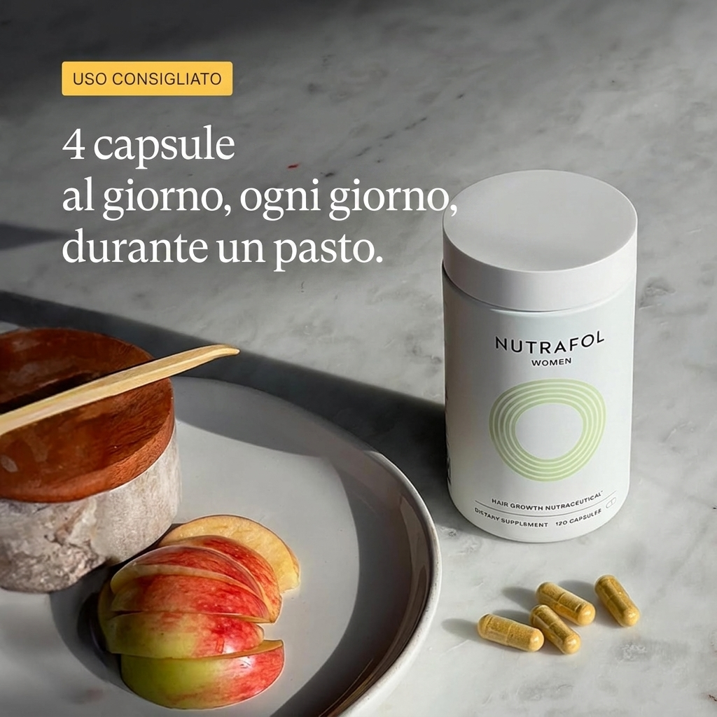 Confezione di Nutrafol for Women 18-44 con capsule accanto