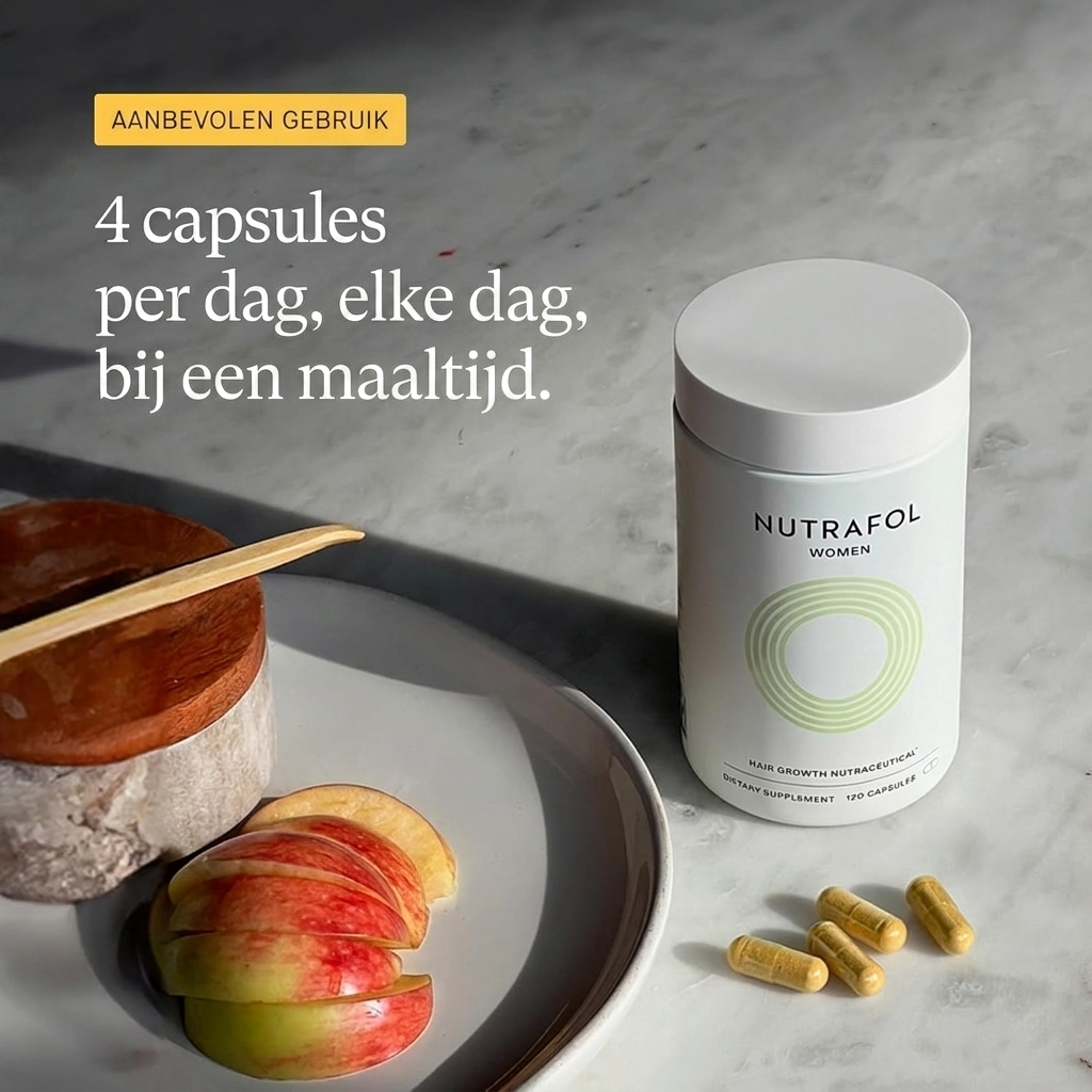 Doos Nutrafol for Women 18-44 met capsules ernaast