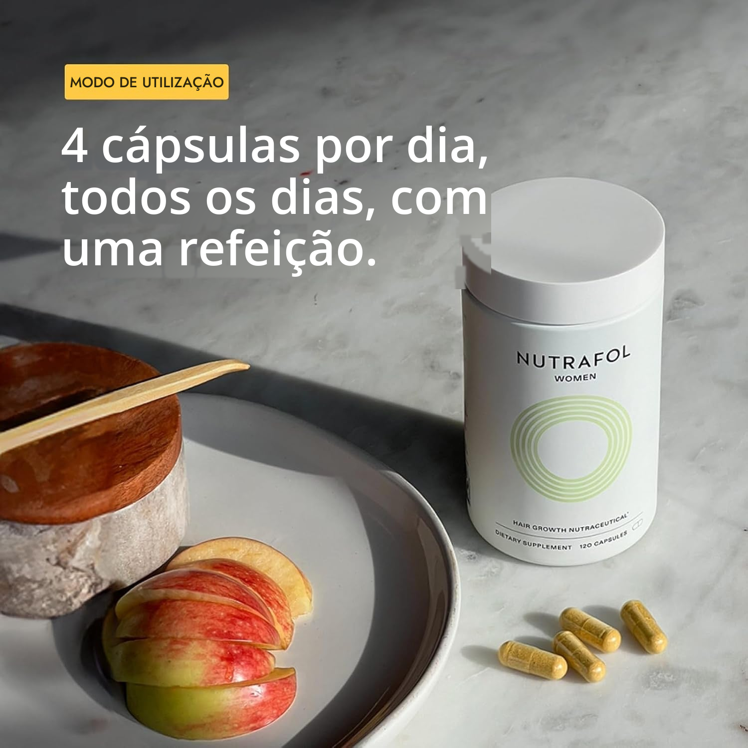 Caixa Nutrafol for Women 18-44 com cápsulas ao lado