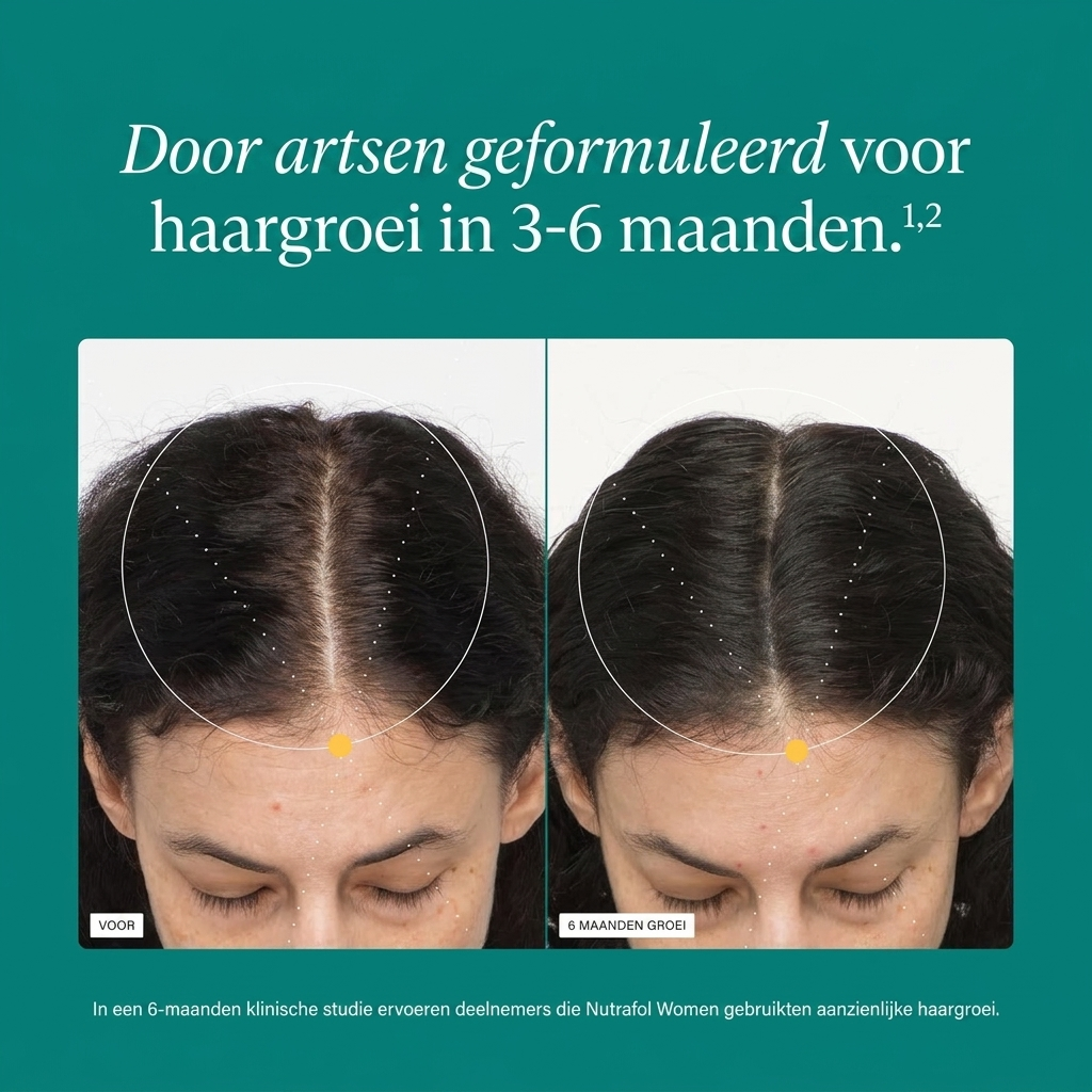 Verpakking Nutrafol for Women 18-44 met het etiket met voedingswaarden
