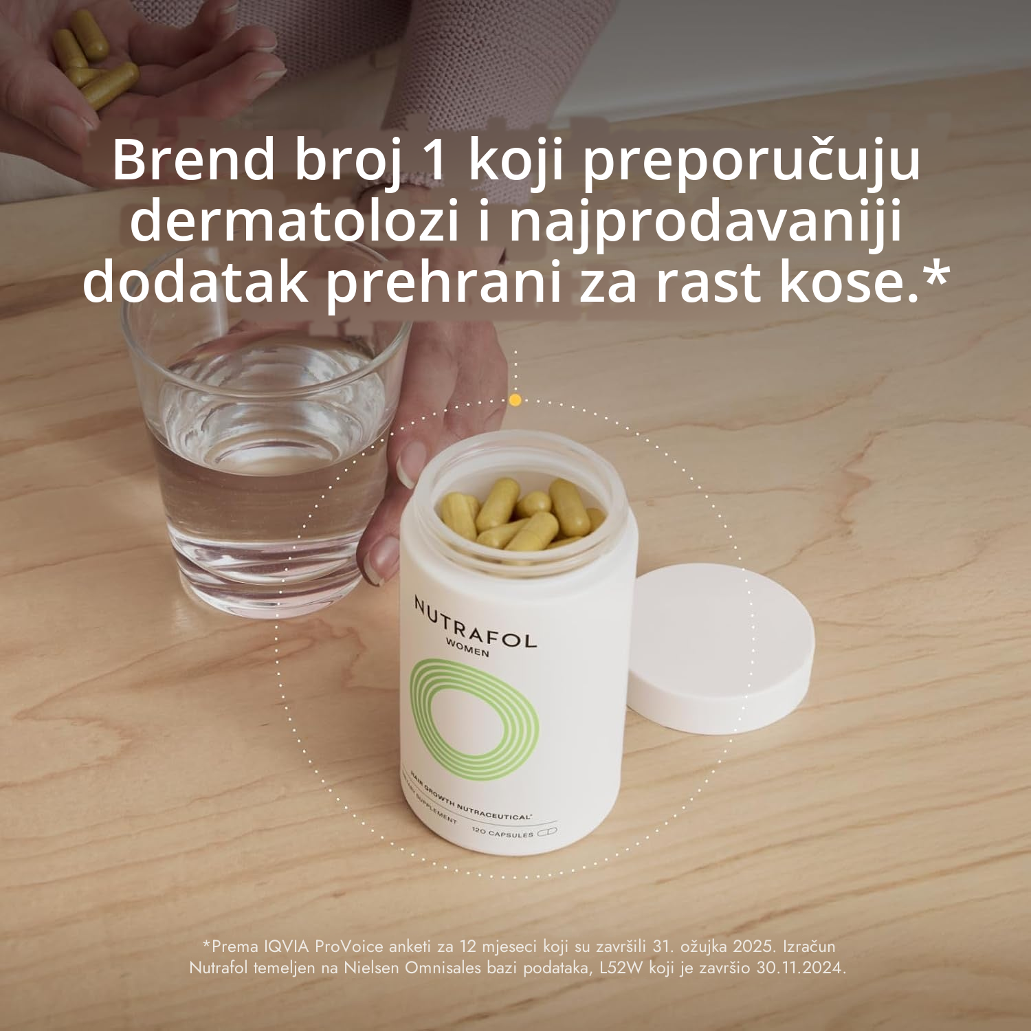 Nutrafol for Women 18-44 pakiranje prikazano straga