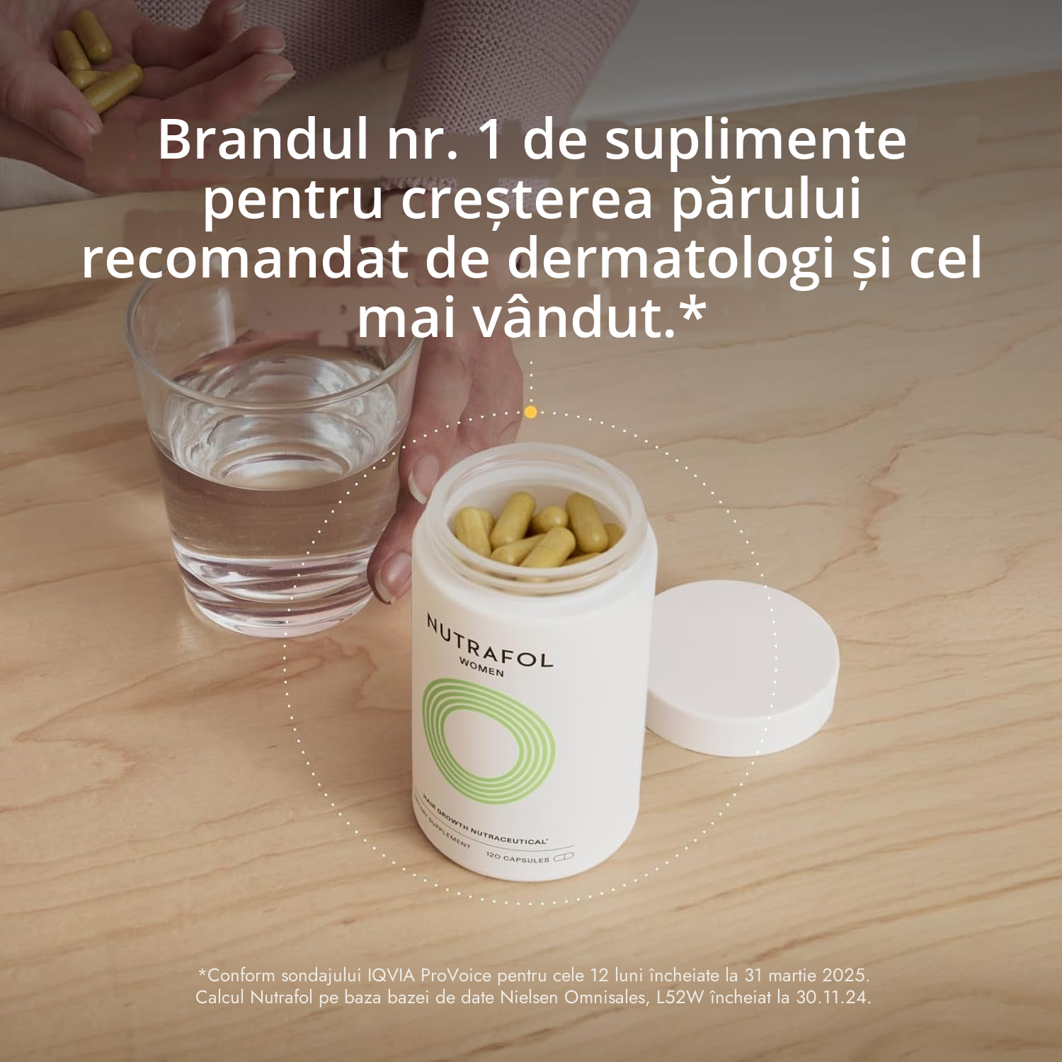 Pachet Nutrafol pentru Femei 18-44 văzut din spate