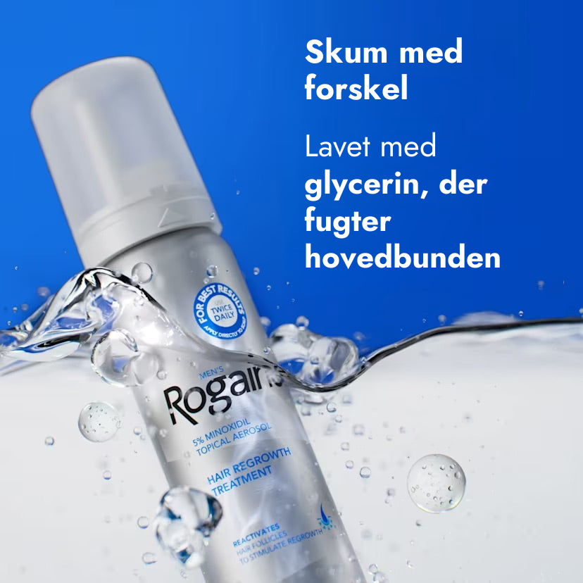 Rogaine Minoxidil Skum 5% til mænd - skum med fugtgivende glycerin til hovedbunden