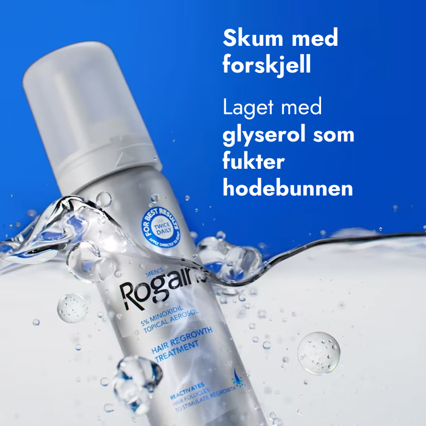 Rogaine Minoxidil skum 5% for menn – med hodebunnfuktende glyserin