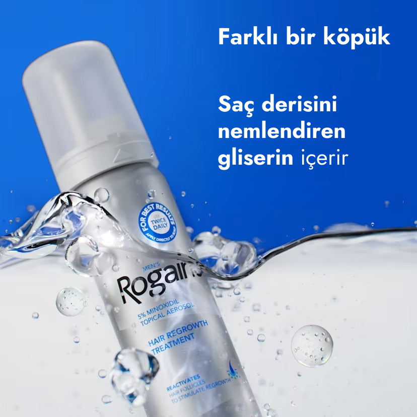 Rogaine Minoxidil Foam 5% for Men - saç derisini nemlendiren gliserinli köpük