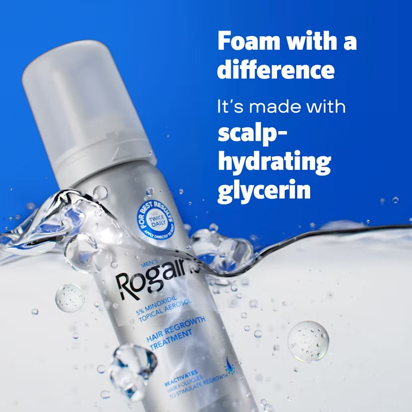 Rogaine Minoxidil Foam 5% for Men - foam with scalp-hydrating glycerin