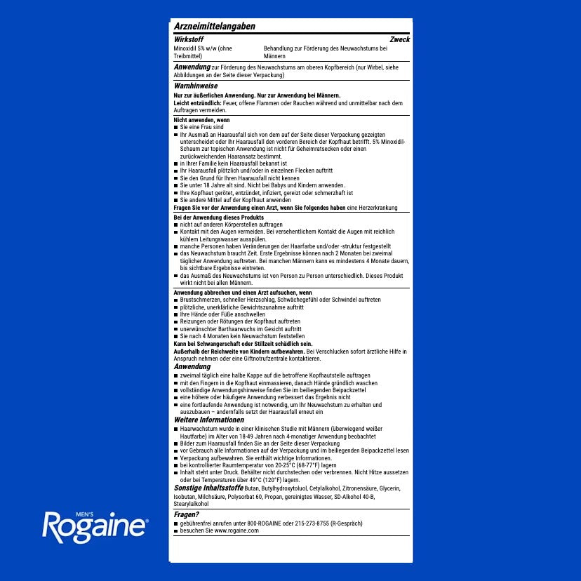 Rogaine Minoxidil Schaum 5% für Männer