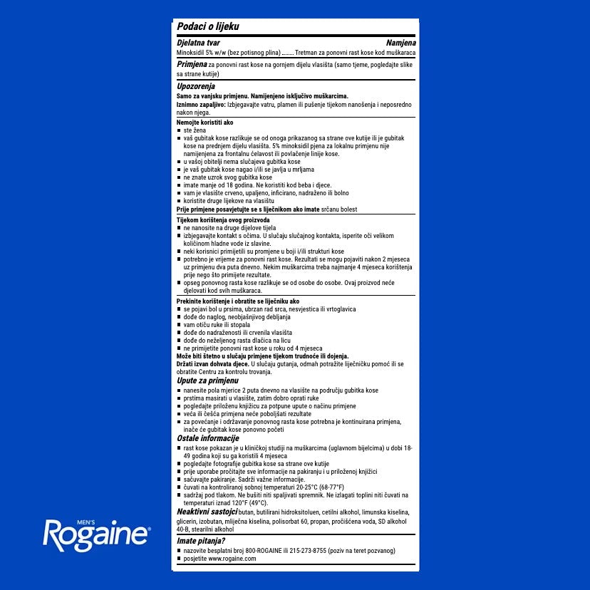 Rogaine minoksidil pjena 5% za muškarce