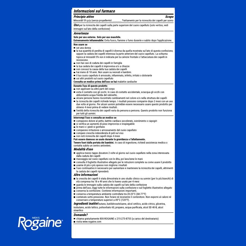 Rogaine Schiuma Minoxidil 5% per Uomo