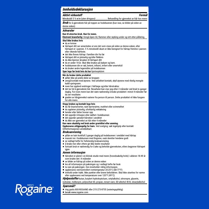 Rogaine Minoxidil skum 5% for menn