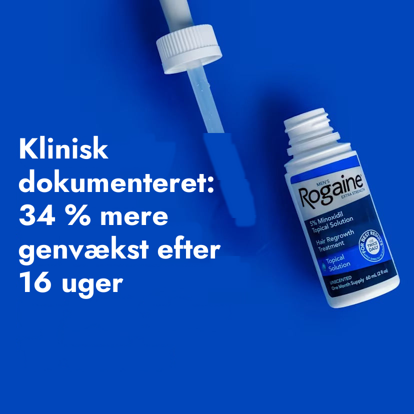 Rogaine Extra Strength Minoxidil Opløsning 5% til mænd - dokumenteret effekt på genvækst