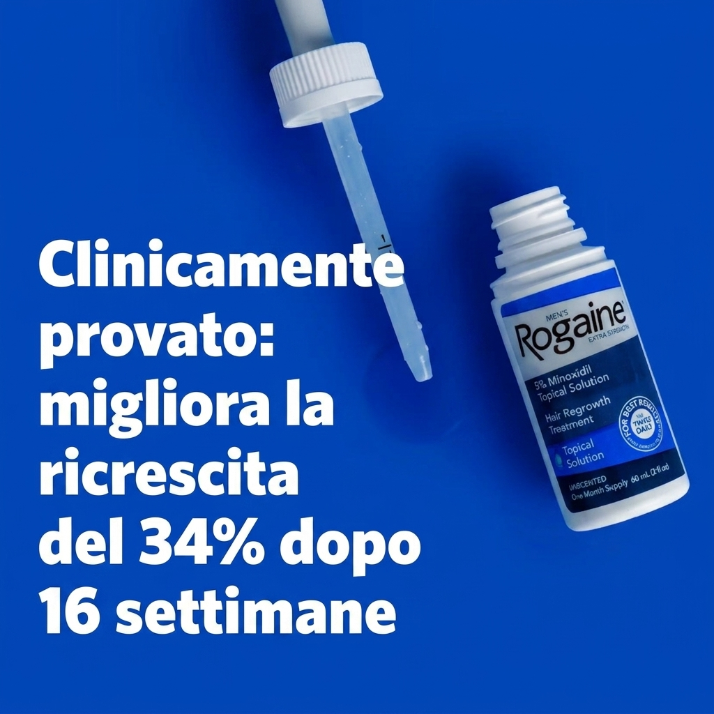 Rogaine Extra Strength Lozione Minoxidil 5% per Uomo - ricrescita dei capelli clinicamente provata