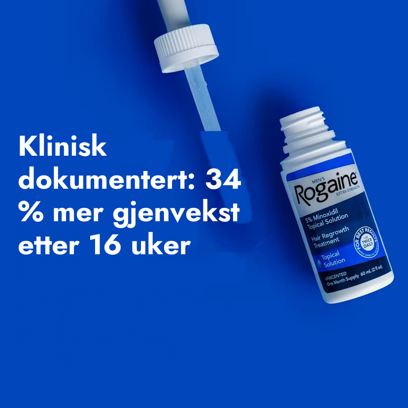 Rogaine Extra Strength Minoxidil liniment 5% for menn – klinisk dokumentert gjenvekst