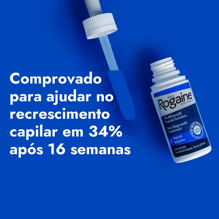 Loção Rogaine Extra Strength Minoxidil 5% for Men - recrescimento com comprovação clínica