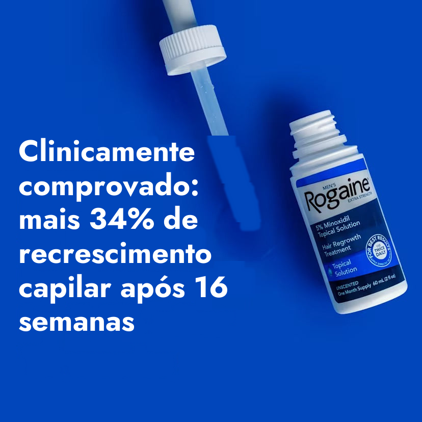 Rogaine Extra Strength Minoxidil Lotion 5% for Men - recrescimento capilar clinicamente comprovado