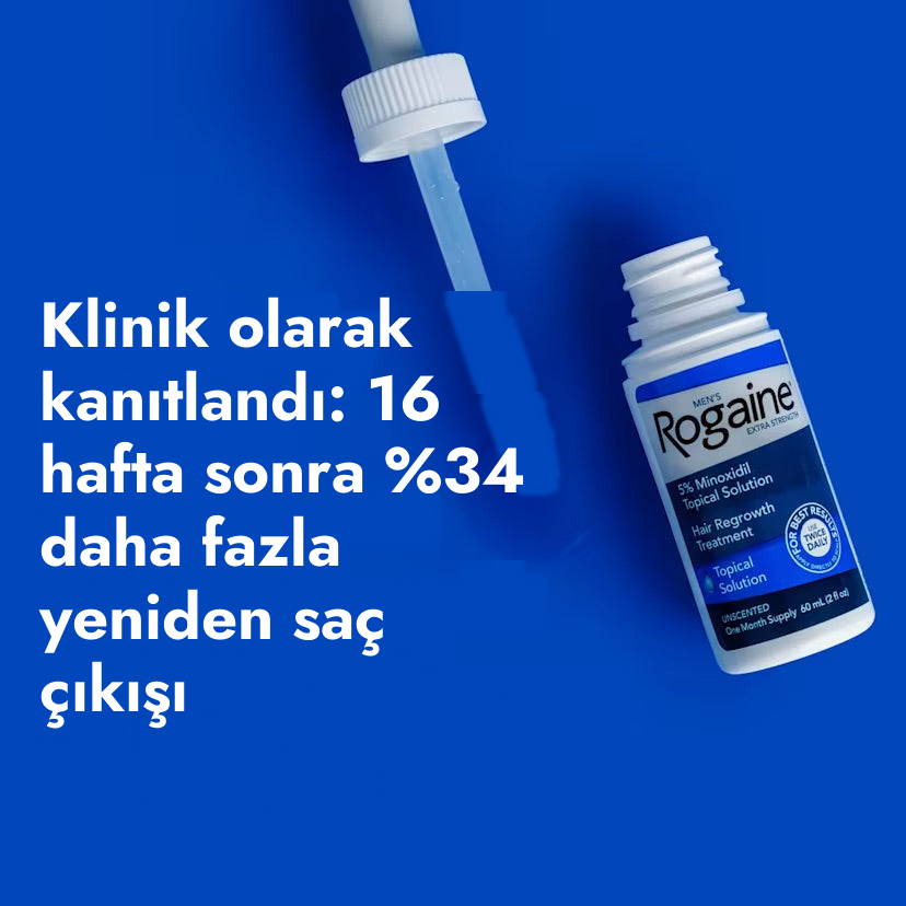 Rogaine Extra Strength Minoxidil Lotion 5% for Men - klinik olarak desteklenen yeniden saç çıkışı