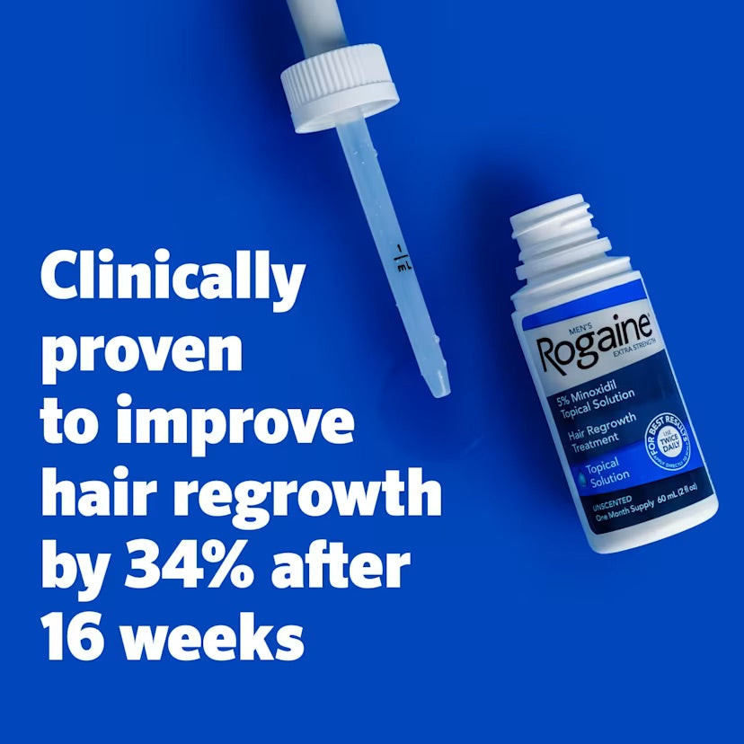 Rogaine Extra Strength Minoxidil Lotion 5% for Men - clinically proven regrowth